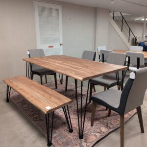 live edge hairpin leg dining table