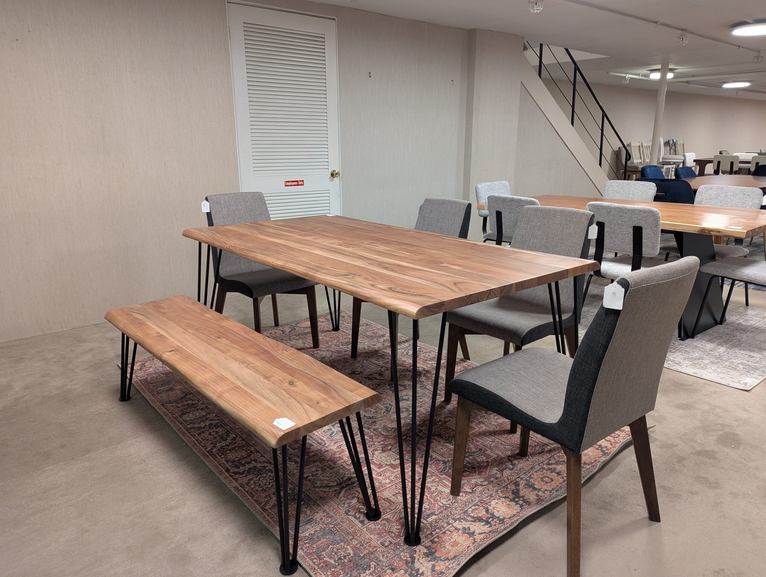 live edge hairpin leg dining table