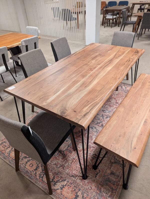 live edge hairpin leg dining table