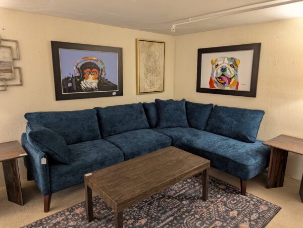 blue mc laf sectional