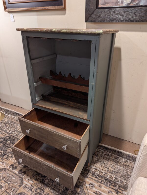 distressed wine cabinet