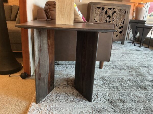 dark solid wood end tables