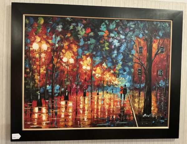 colorful park stroll painting