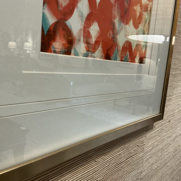 orange gold framed art