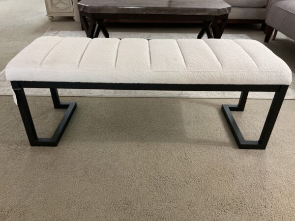 biege bench metal base