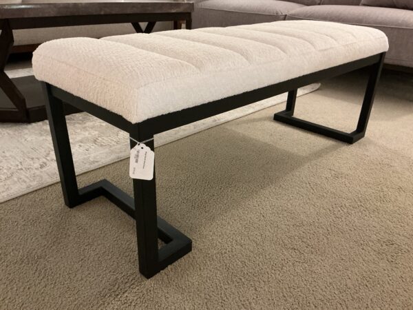 biege bench metal base