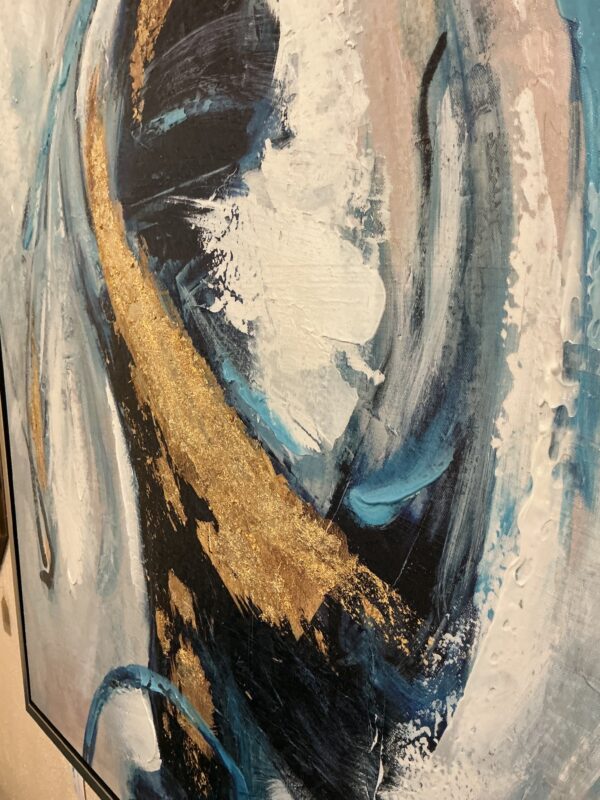 abstract blue gold wall art