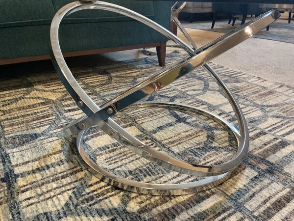 glass round chrome coffee table