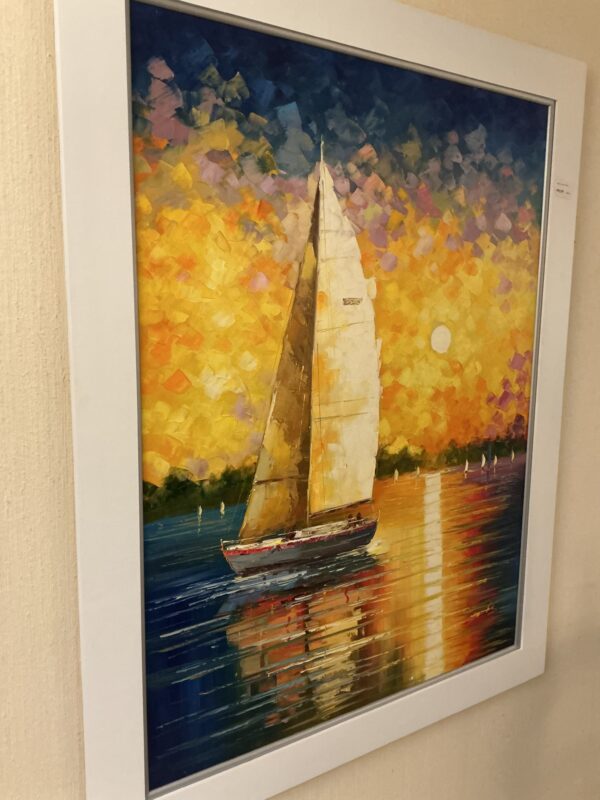 sailboat at sunset painting