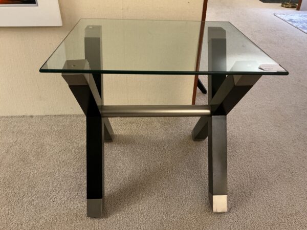 blk glass side table