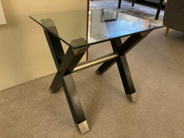 blk glass side table