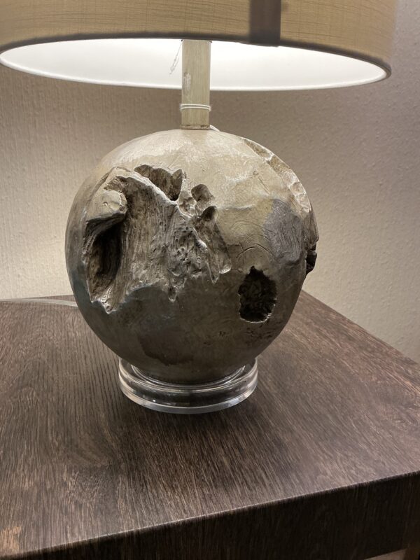 silver round table lamp