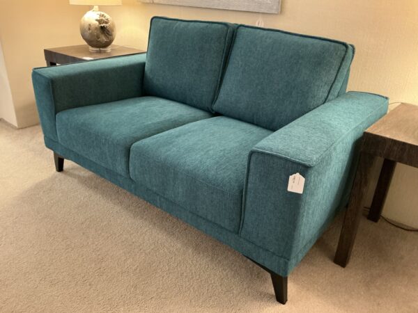 teal mod loveseat