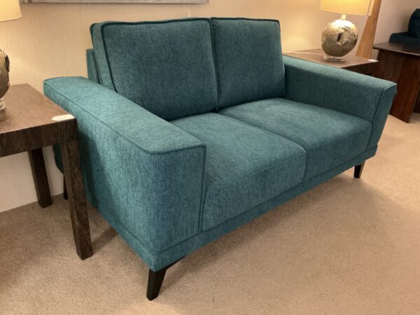 teal mod loveseat