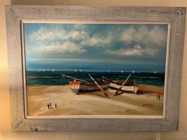 boats on the beach painting