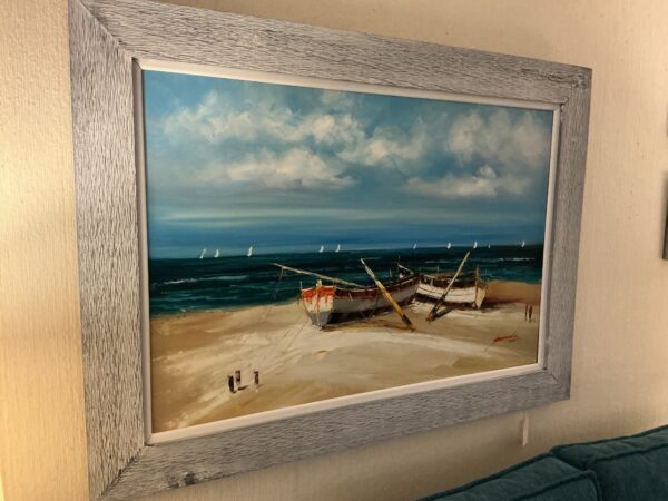 boats on the beach painting