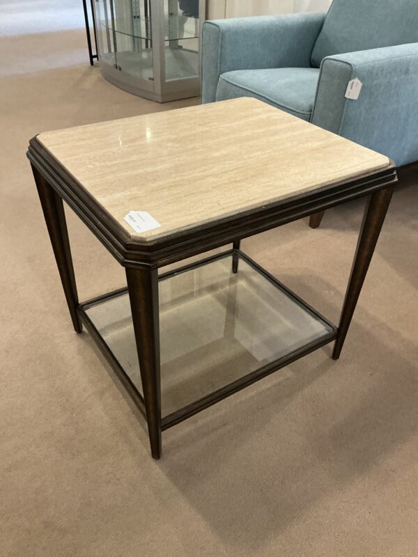 travertine side table