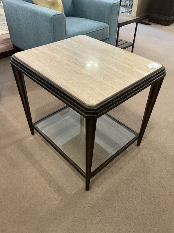 travertine side table