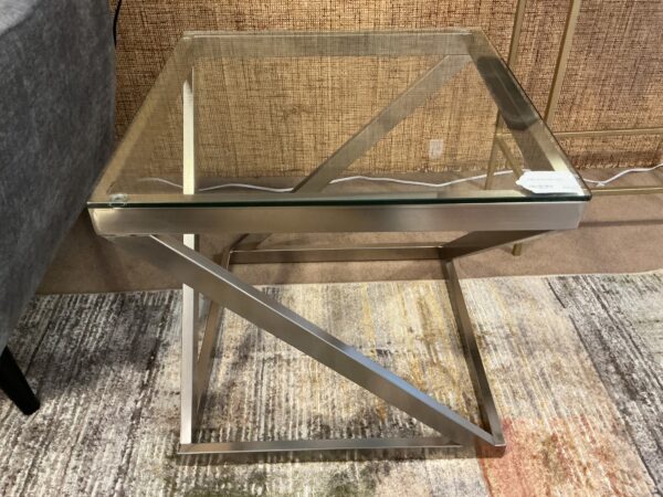 steel glass side table