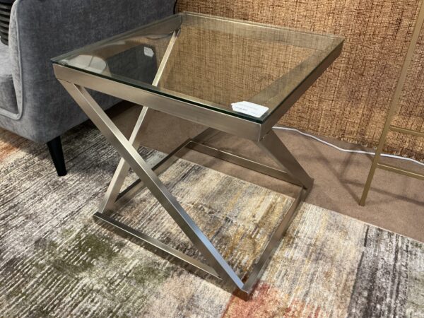 steel glass side table