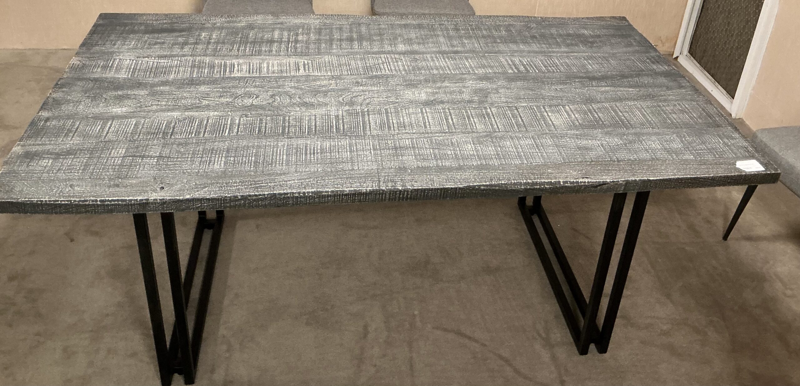 gray live edge dining table