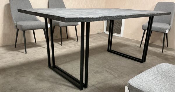 gray live edge dining table