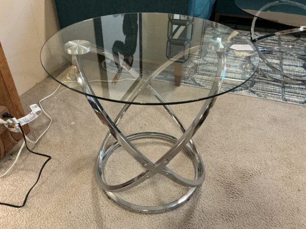 silver glass table