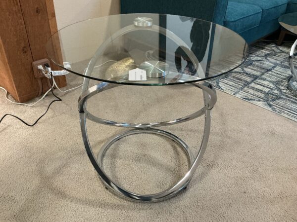 silver glass table