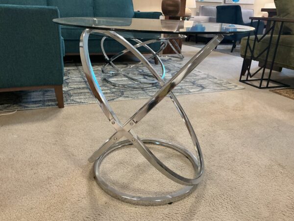 silver glass table