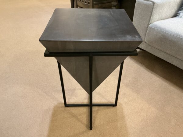 large grey prism end table