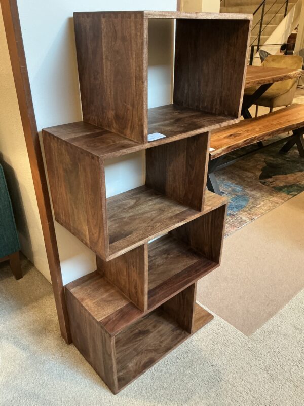 4 cube walnut shelf