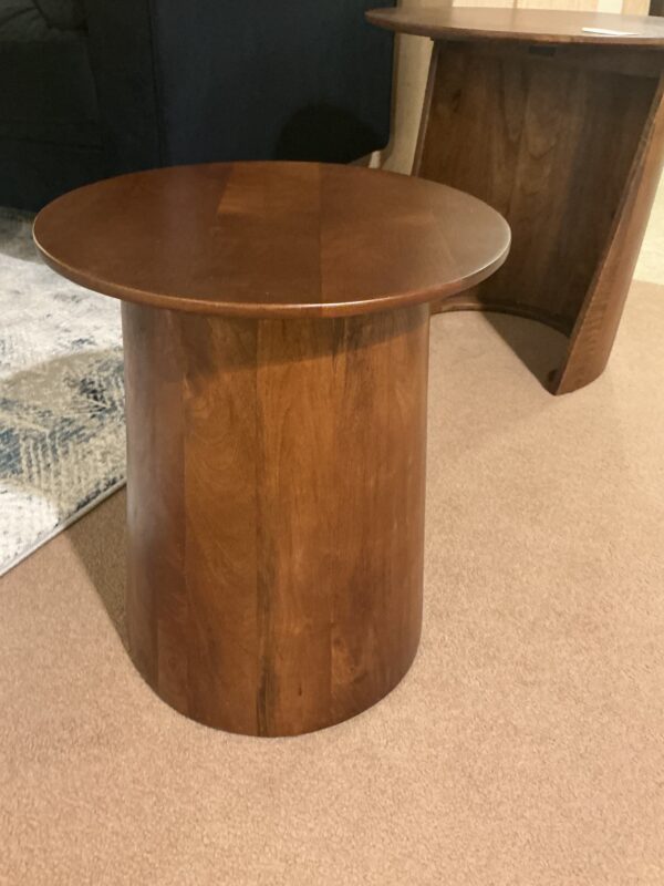 round walnut nesting table set