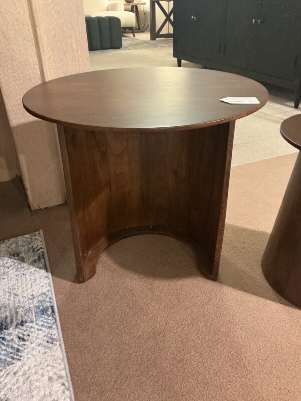 round walnut nesting table set