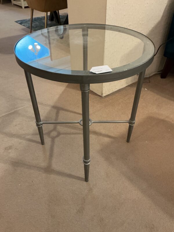 glass round side table