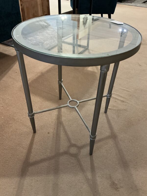 glass round side table