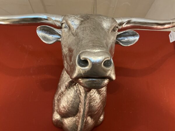 silver leaf longhorn bull