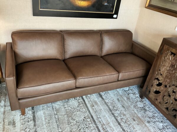 top grain chocolate leather sofa