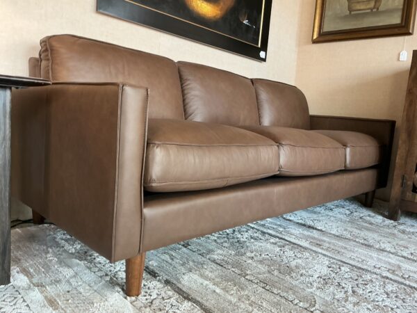 top grain chocolate leather sofa