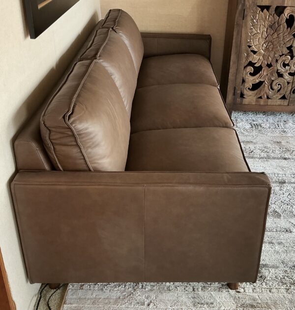 top grain chocolate leather sofa