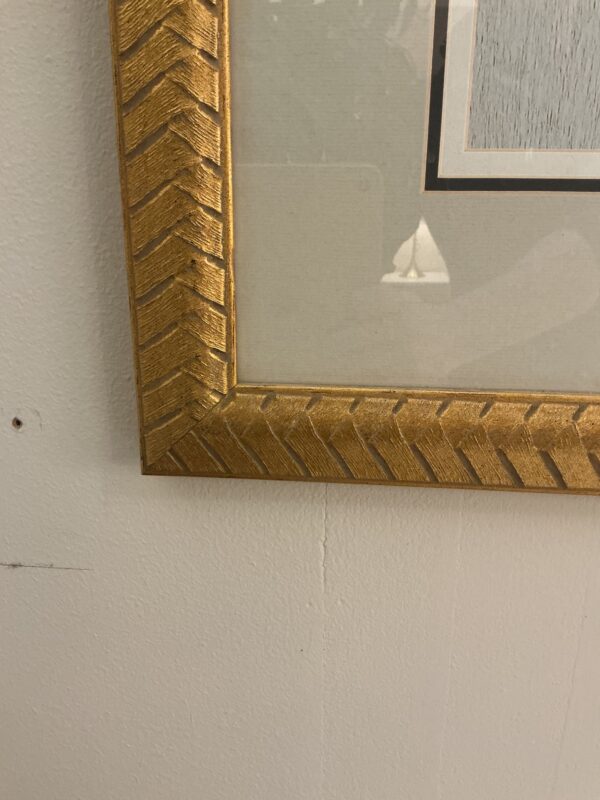 gold frame palm wall art