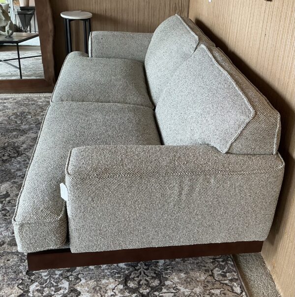 mod wood front sofa