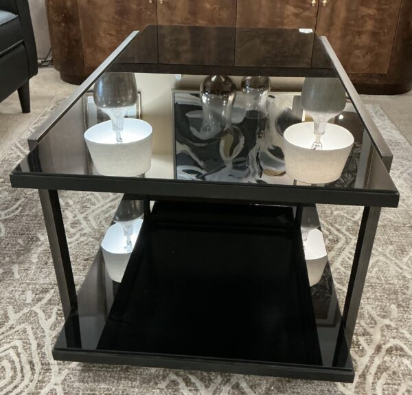 black glass coffee table