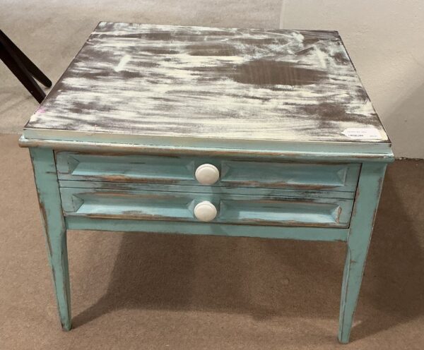 distressed side table