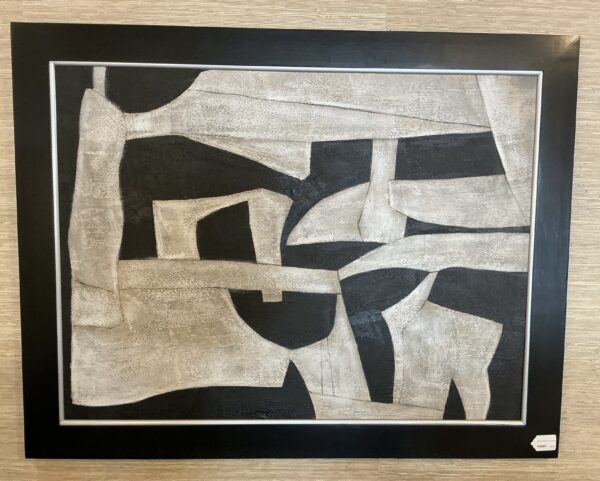 black and white abstract painting