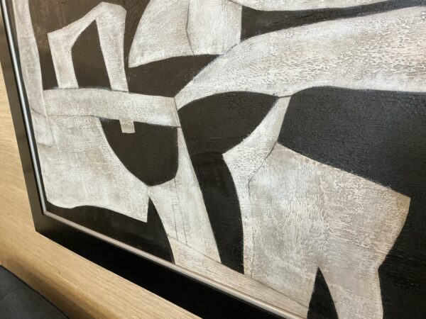 black and white abstract painting