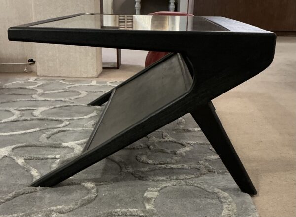 mc style, black and glass coffee table