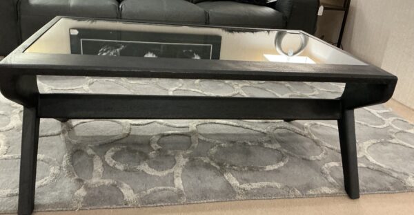 mc style, black and glass coffee table