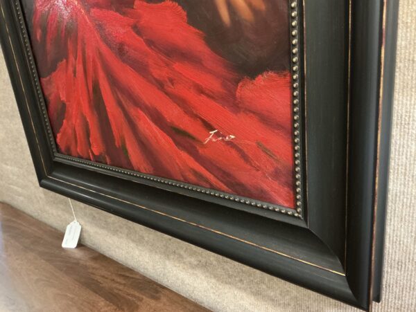 girl in red dress painting
