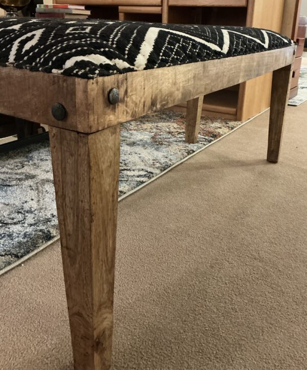 black and white pattern bench
