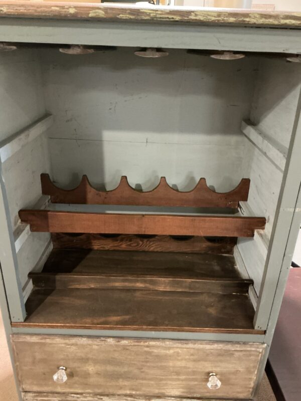 distressed wine cabinet